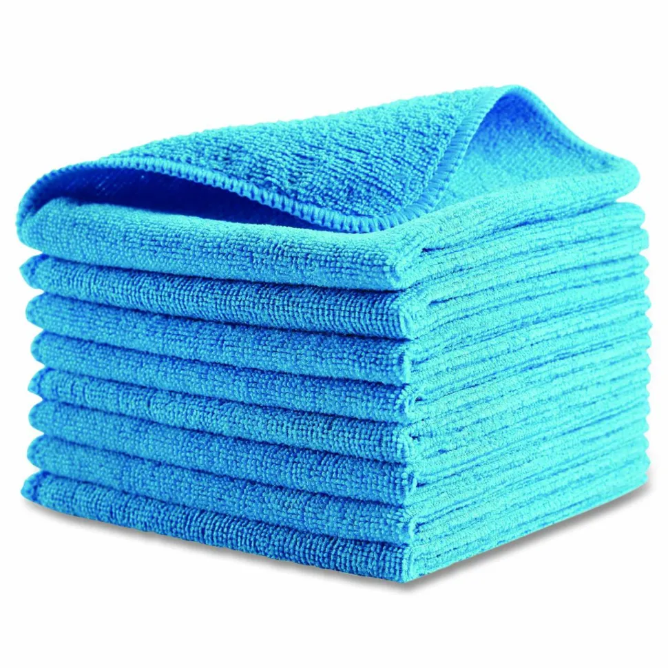 Rubbermaid Microfiber Cleaning Cloths, 16" x 16", Blue, Pack Of 24