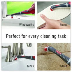 Rubbermaid Multi-Purpose Cordless Battery Power Scrubber, Red/White Nylon Bristles, 12.68" Brush, 7" Red/Black Handle