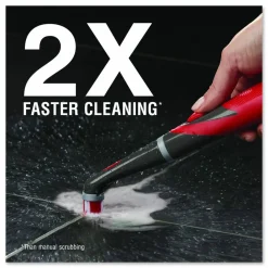 Rubbermaid Multi-Purpose Cordless Battery Power Scrubber, Red/White Nylon Bristles, 12.68