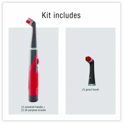 Rubbermaid Reveal Power Scrubber, Red/White Nylon Bristles, 1.73