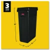 Rubbermaid Slim Jim Commercial Rectangular Plastic Waste Receptacle, 23 Gallons, 30"H x 22"W x 11"D, Black