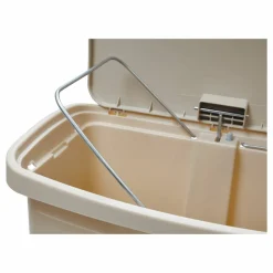 Rubbermaid Slim Jim Rectangular Plastic Wastebasket, Step-On, 8 Gallons, Beige