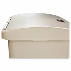 Rubbermaid Slim Jim Rectangular Plastic Wastebasket, Step-On, 8 Gallons, Beige