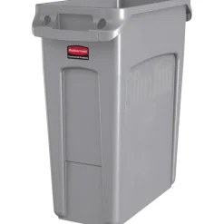 Rubbermaid Slim Jim Rectangular Plastic Vented Waste Container, 16 Gallons, 25