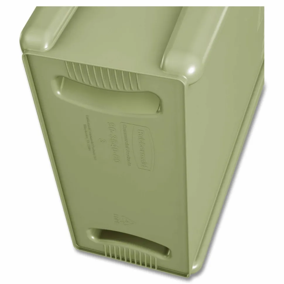 Rubbermaid Slim Jim Waste Container With Vents Channels, 23 Gallons, 30" x 11" x 22", Beige