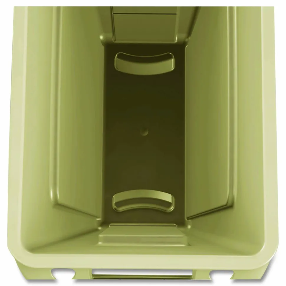 Rubbermaid Slim Jim Waste Container With Vents Channels, 23 Gallons, 30" x 11" x 22", Beige