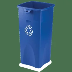 Rubbermaid Square Recycling Container, Blue/White