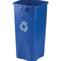 Rubbermaid Square Recycling Container, Blue/White