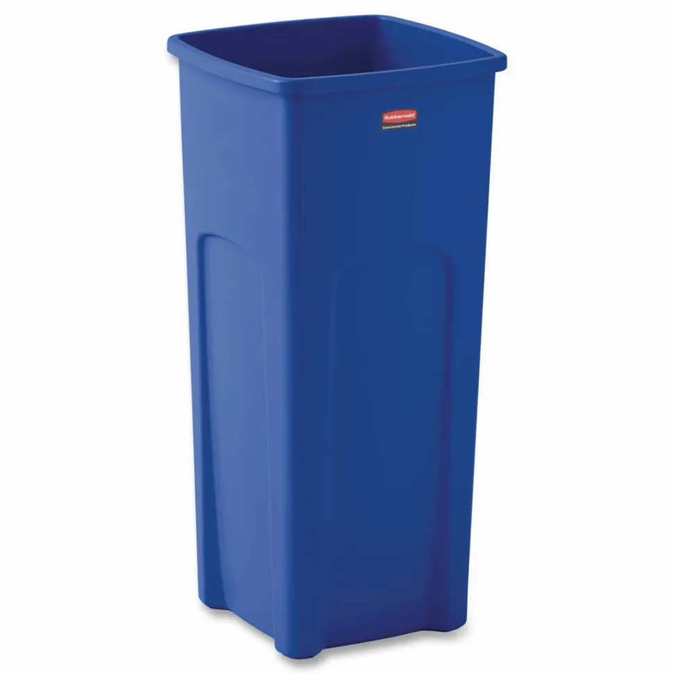Rubbermaid Square Recycling Container, Blue/White