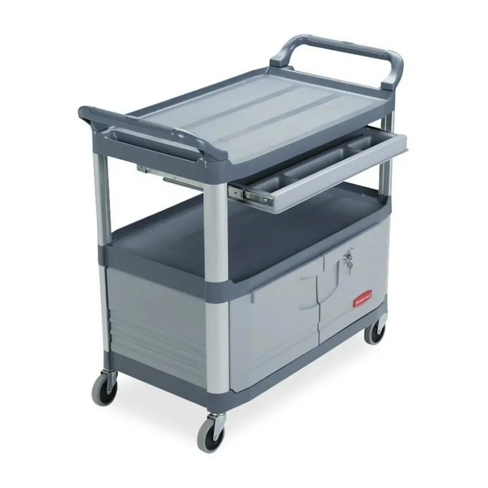 Rubbermaid Storage/Instrument Cart, 37 4/5"H x 40 3/5"W x 20"W, Gray