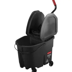 Rubbermaid WaveBrake Down Press Mop Bucket, 27-7/16" x 16-1/16", Black