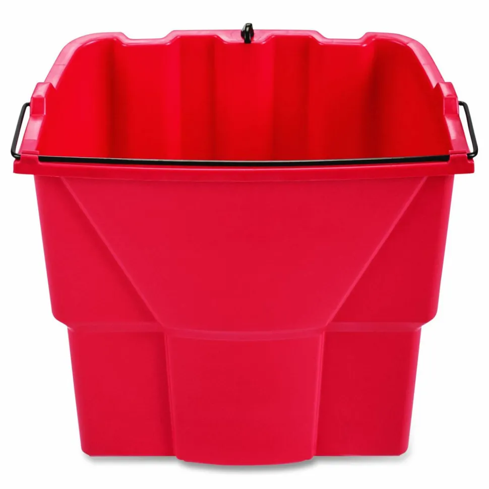 Rubbermaid WaveBrake 2.0 Plastic Dirty Water Bucket, 18 Qt, Red