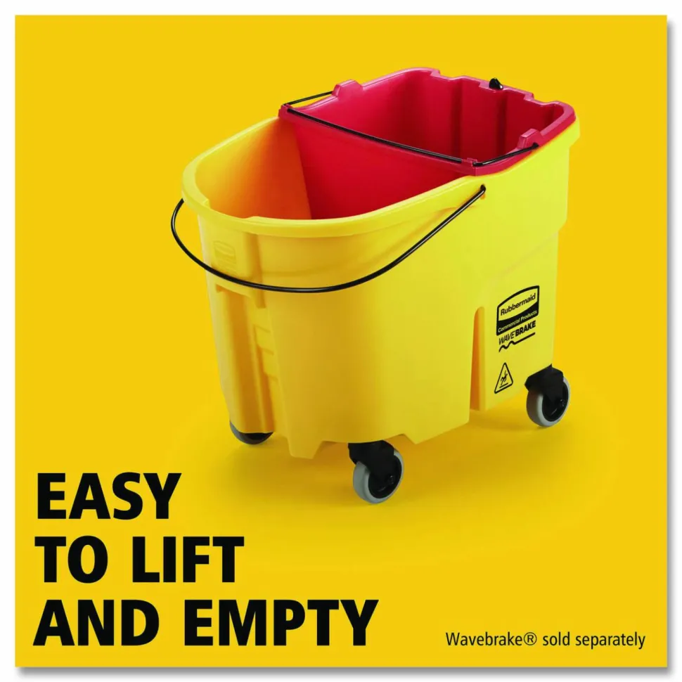 Rubbermaid WaveBrake 2.0 Plastic Dirty Water Bucket, 18 Qt, Red