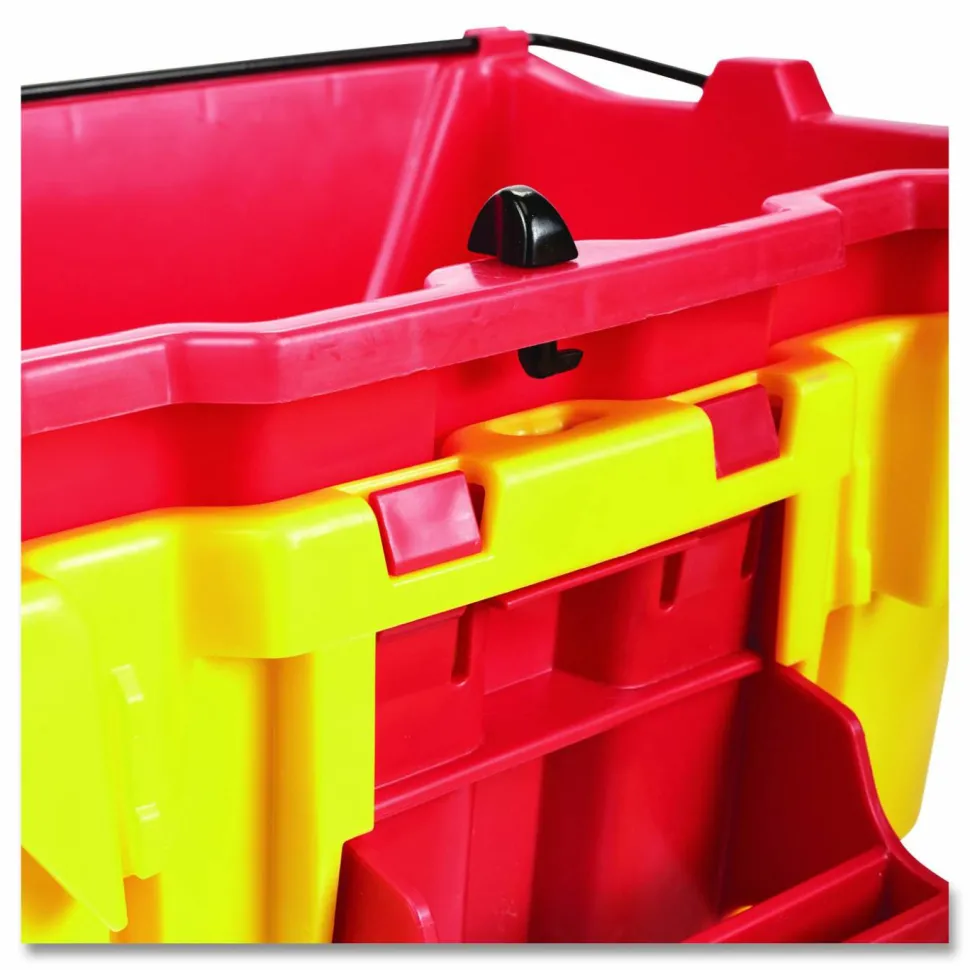 Rubbermaid WaveBrake 2.0 Plastic Dirty Water Bucket, 18 Qt, Red