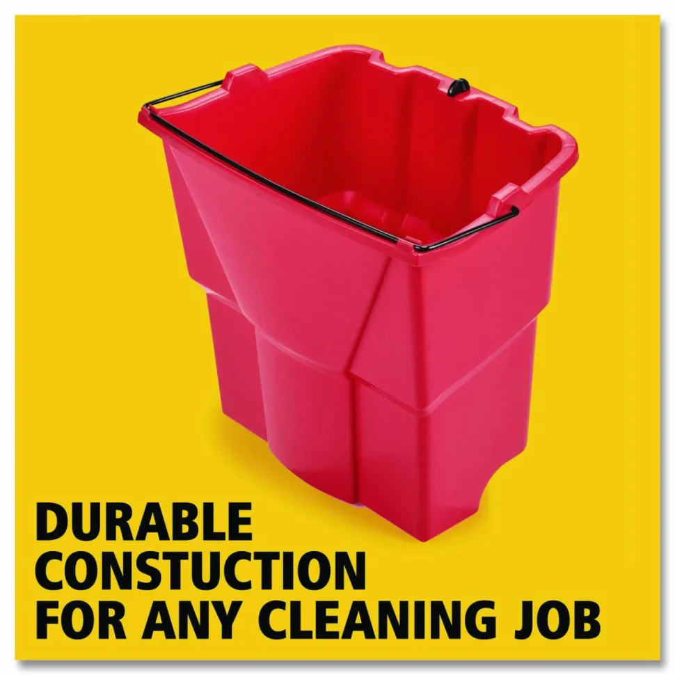 Rubbermaid WaveBrake 2.0 Plastic Dirty Water Bucket, 18 Qt, Red