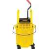 Rubbermaid WaveBrake Plastic Commercial Bucket With Wringer, 35 Qt, 33 3/4"H x 16"W x 27 1/4"D, Yellow