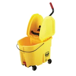 Rubbermaid WaveBrake Plastic Commercial Bucket With Wringer, 35 Qt, 33 3/4