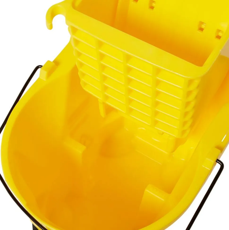 Rubbermaid WaveBrake Side Press Combo Bucket, 26 Quart, Yellow