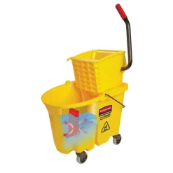 Rubbermaid WaveBrake Side Press Combo Bucket, 26 Quart, Yellow