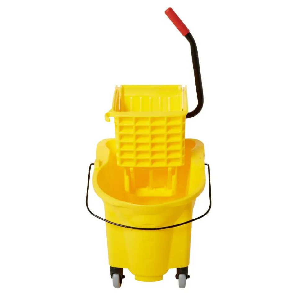 Rubbermaid WaveBrake Side Press Combo Bucket, 26 Quart, Yellow