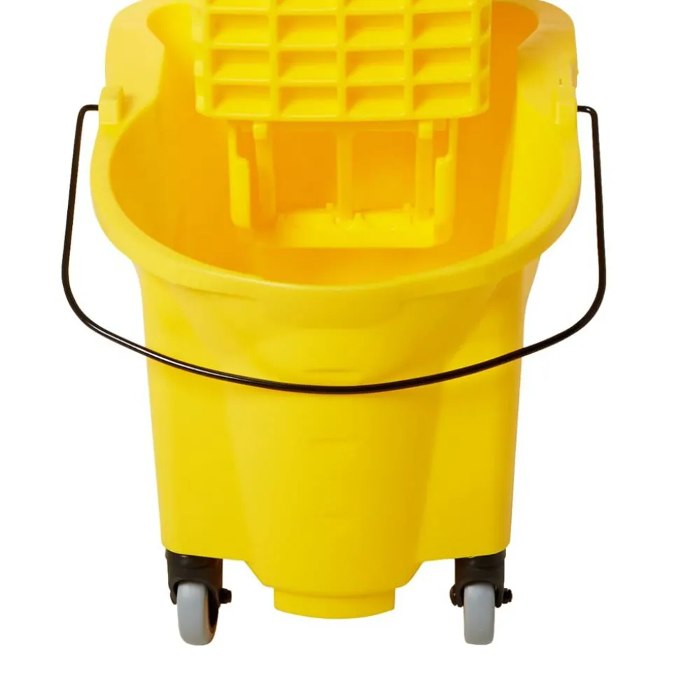 Rubbermaid WaveBrake Side Press Combo Bucket, 26 Quart, Yellow
