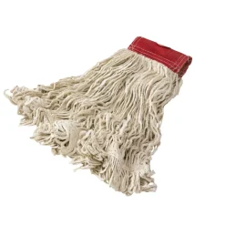 Rubbermaid Wet Mop Head, Super Stitch, Cotton, White, Case Of 6