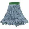 Rubbermaid Wet Mop Head, Super Stitch, Cotton Blend, Medium, Blue, Case Of 6