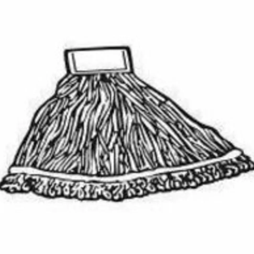 Rubbermaid Wet Mop Head, Super Stitch, Cotton Blend, Medium, Blue, Case Of 6