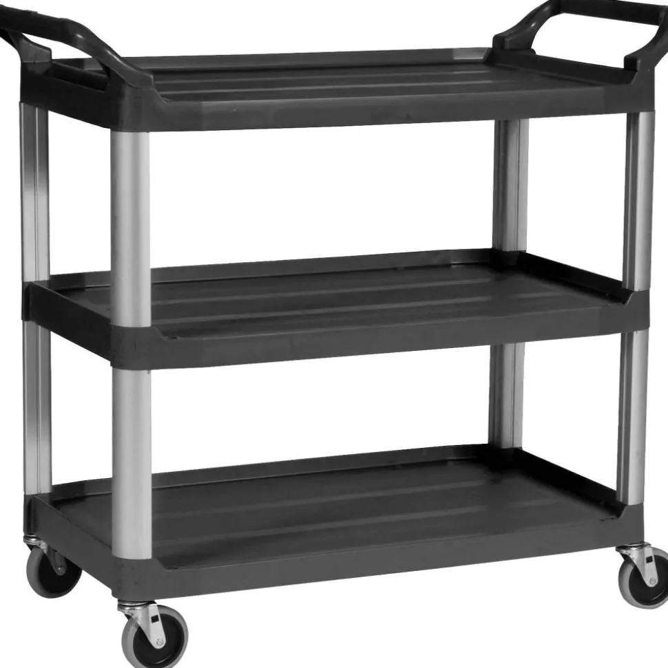 Rubbermaid Xtra Utility Cart, 37 4/5"H x 40 3/5"W x 20"D, Black
