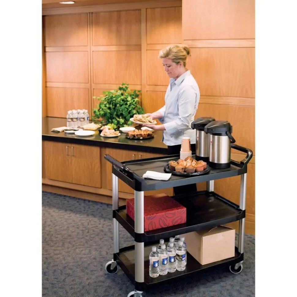 Rubbermaid Xtra Utility Cart, 37 4/5"H x 40 3/5"W x 20"D, Black
