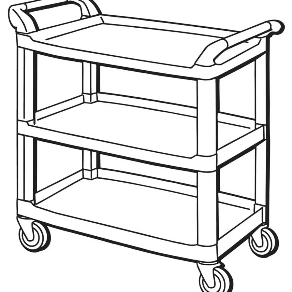Rubbermaid Xtra Utility Cart, 37 4/5"H x 40 3/5"W x 20"D, Black
