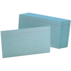 Ruled Index Cards, 3" x 5", Blue, Pack Of 100