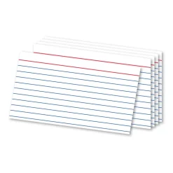 Ruled Index Cards, 3" x 5", White, Pack Of 500