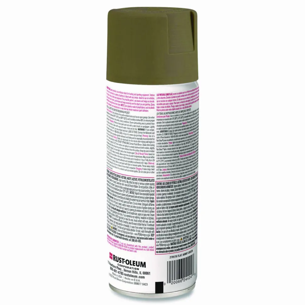 Rust-Oleum Camouflage Spray Paint, Flat Army Green, 12 oz Aerosol Can