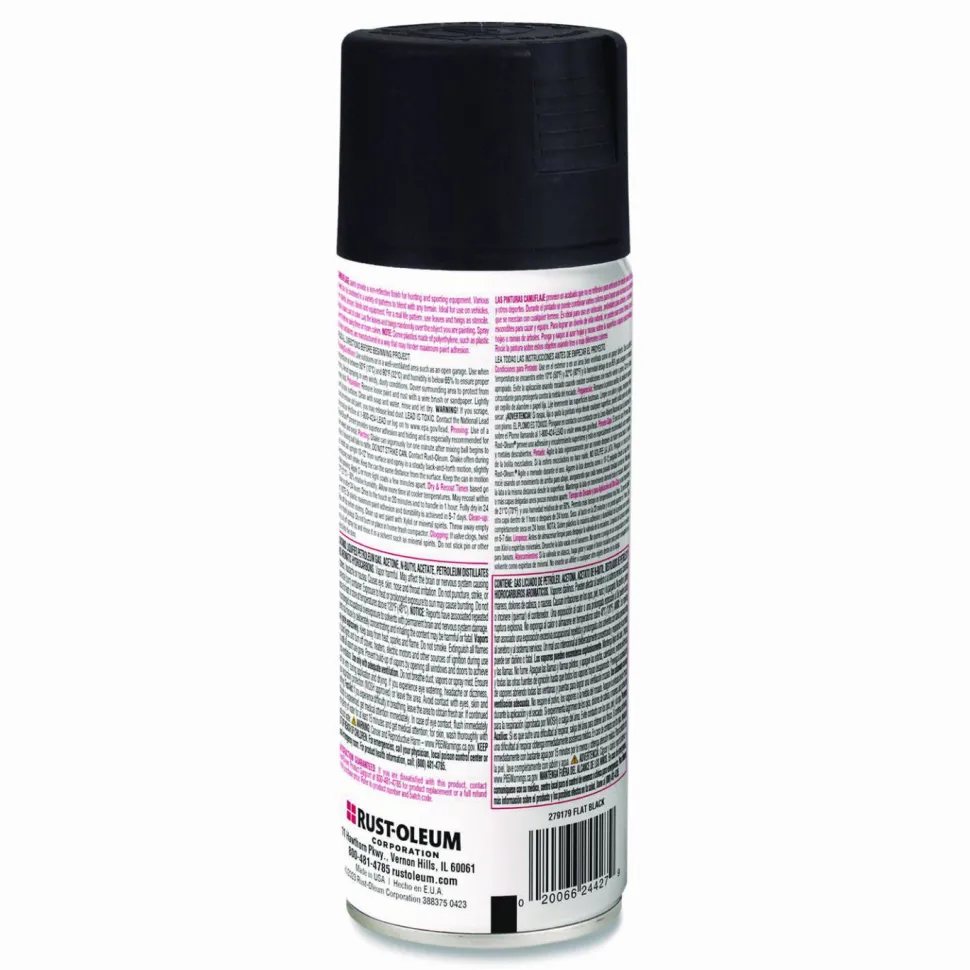 Rust-Oleum Camouflage Spray Paint, Flat Black, 12 oz Aerosol Can