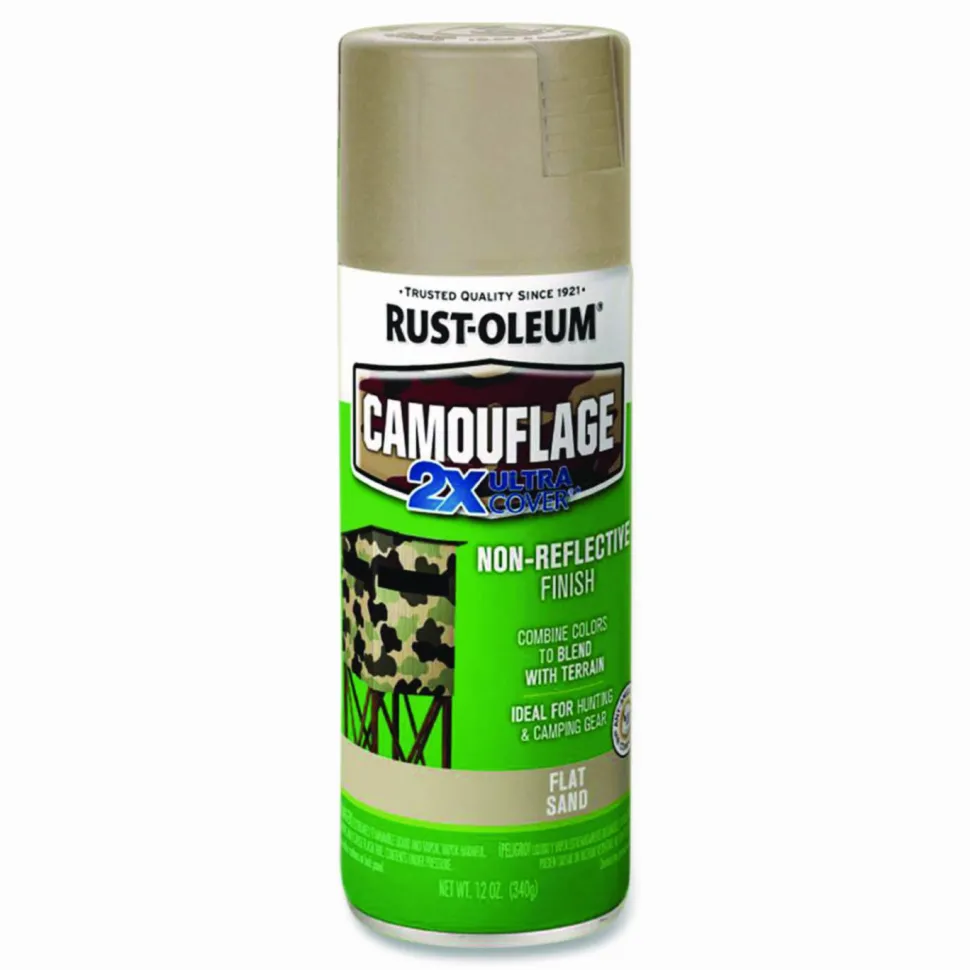 Rust-Oleum Camouflage Spray Paint, Flat Sand, 12 oz Aerosol Can