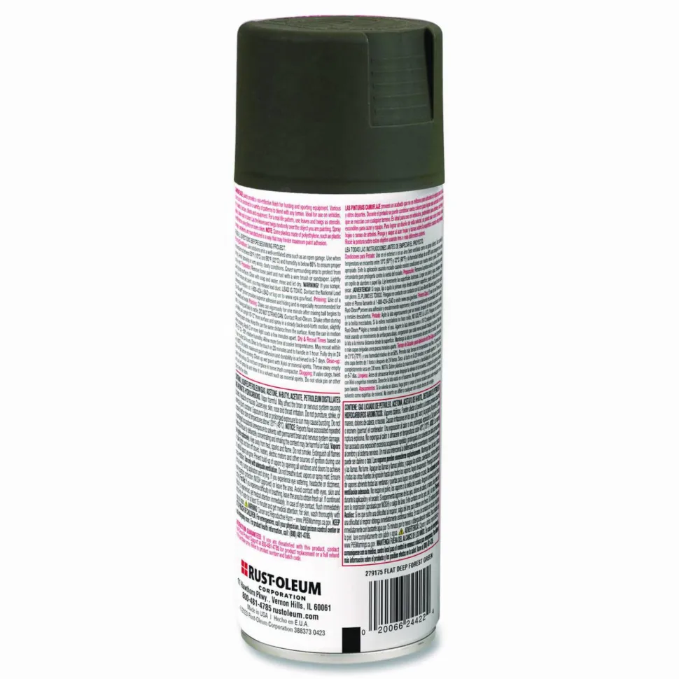 Rust-Oleum Camouflage Spray Paint, Flat Deep Forest Green, 12 oz Aerosol Can