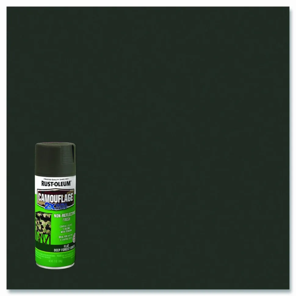 Rust-Oleum Camouflage Spray Paint, Flat Deep Forest Green, 12 oz Aerosol Can