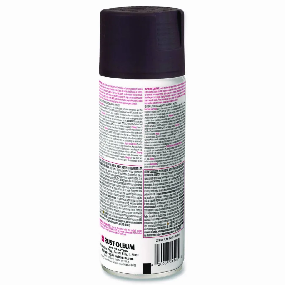 Rust-Oleum Camouflage Spray Paint, Flat Earth Brown, 12 oz Aerosol Can