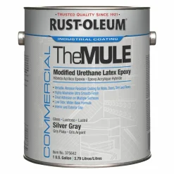 Rust-Oleum Commercial The MULE (Modified Urethane Latex Epoxy), Interior/Exterior, Gloss Silver Gray, 1 gal Bucket/Pail, 2/Carton