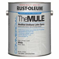 Rust-Oleum Commercial The MULE (Modified Urethane Latex Epoxy), Interior/Exterior, Gloss Glass White, 1 gal Bucket/Pail, 2/Carton