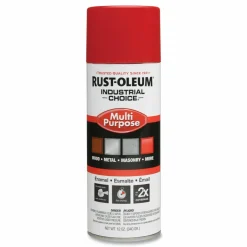 Rust-Oleum Industrial Choice 1600 System Multi-Purpose Enamel Spray Paint, Flat Safety Red, 12 oz Aerosol Can, 6/Carton