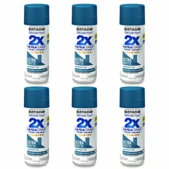 Rust-Oleum Painter's Touch 2X Ultra Cover Spray Paint, Ultra Matte Blue, 12 oz Aerosol Can, 6/Carton