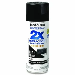 Rust-Oleum Painter's Touch 2X Ultra Cover Spray Paint, High Gloss Black, 12 oz Aerosol Can, 6/Carton