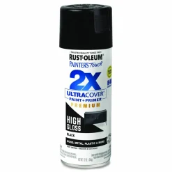 Rust-Oleum Painter's Touch 2X Ultra Cover Spray Paint, High Gloss Black, 12 oz Aerosol Can