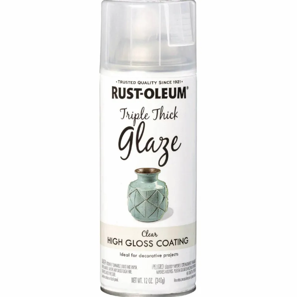 Rust-Oleum Specialty Triple Thick Glaze Spray Paint, High Gloss Clear, 12 oz Aerosol Can