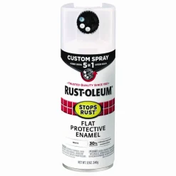 Rust-Oleum Stops Rust 5-in-1 Spray Paint, Flat White, 12 oz Aerosol Can, 6/Carton