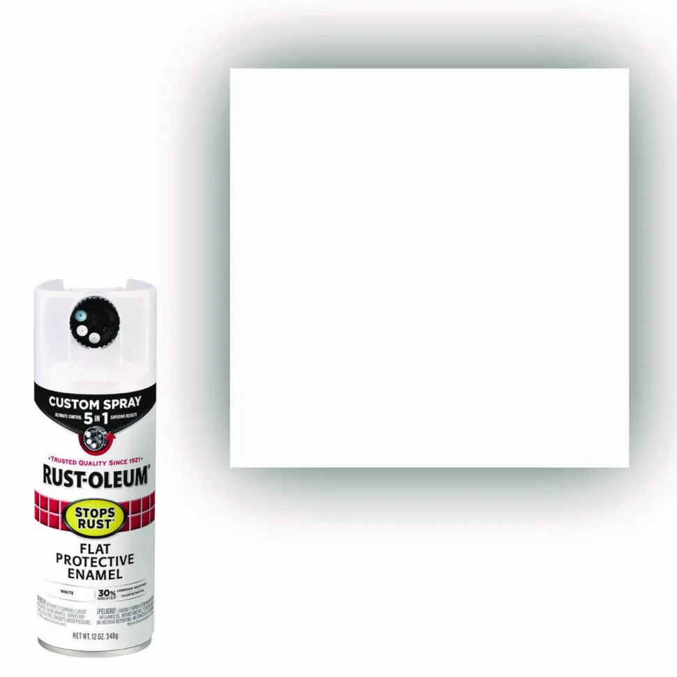 Rust-Oleum Stops Rust 5-in-1 Spray Paint, Flat White, 12 oz Aerosol Can, 6/Carton