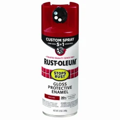 Rust-Oleum Stops Rust 5-in-1 Spray Paint, Gloss Regal Red, 12 oz Aerosol Can, 6/Carton
