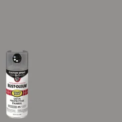 Rust-Oleum Stops Rust 5-in-1 Spray Paint, Satin Coastal Gray, 12 oz Aerosol Can